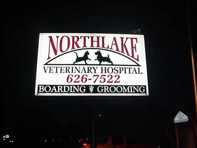 Backlit sign installed in Covington for Northlake Veterinarian Hospital